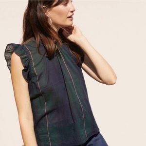 Anthropologie Isabella Sinclair Plaid Ruffle Top